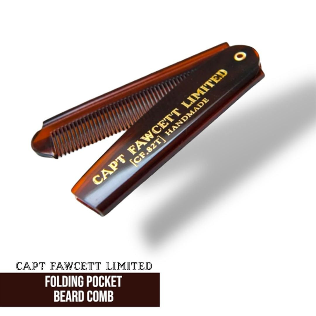 Captain Fawcett Folding Pocket Beard Comb - Lockhart's Authentic Grooming Company, LLC