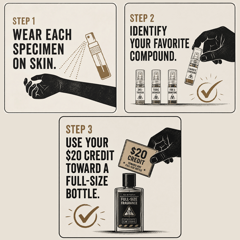 Fragrance Samples - Fractional Specimens Kit - Lockhart's Authentic Grooming Company, LLC